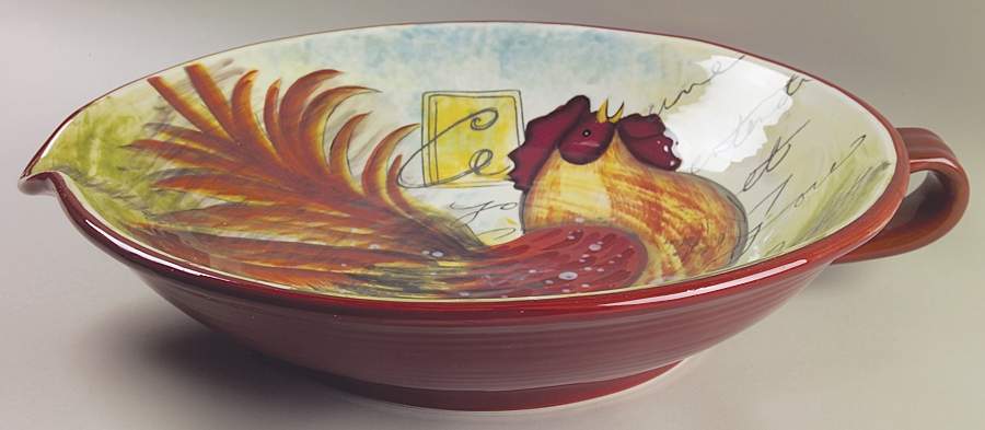 Le Rooster 17" Bowl with Handle with Spout by Certified International-1