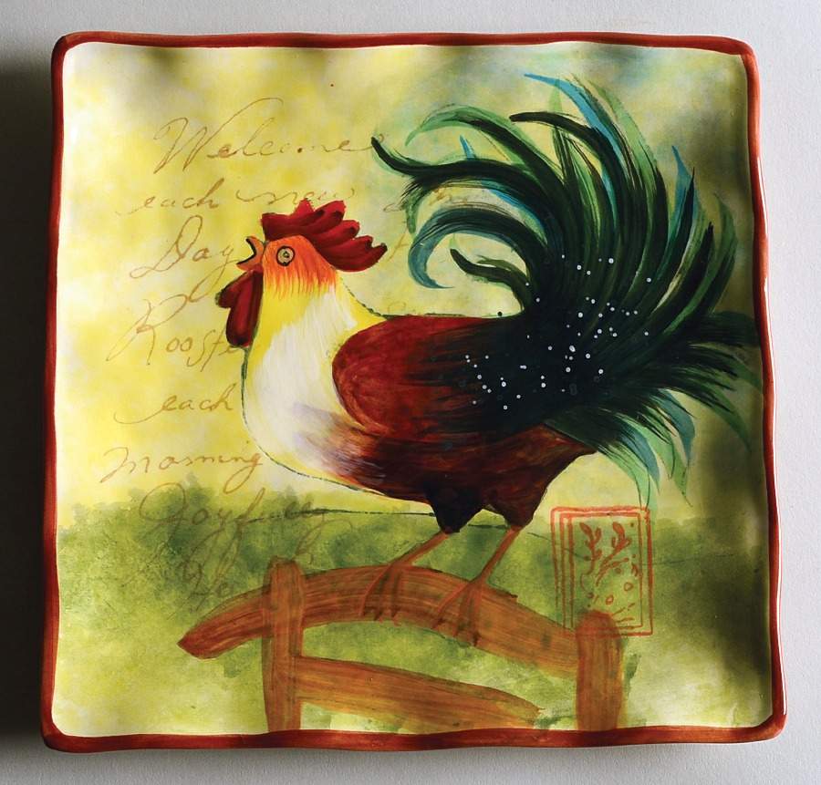 Le Rooster Square Salad Plate by Certified International-1