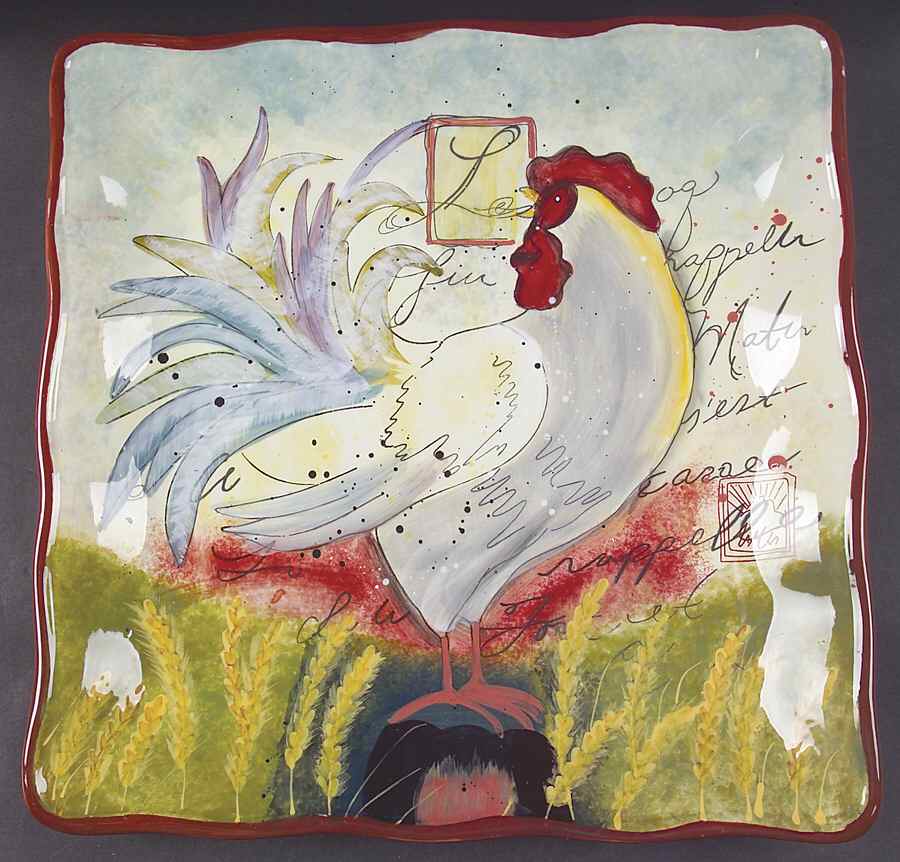 Le Rooster 13" Square Serving Platter by Certified International-1