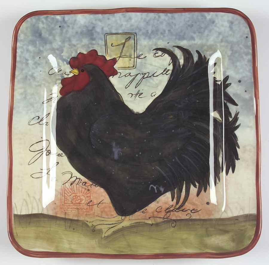 Le Rooster 16" Square Serving Platter by Certified International-1