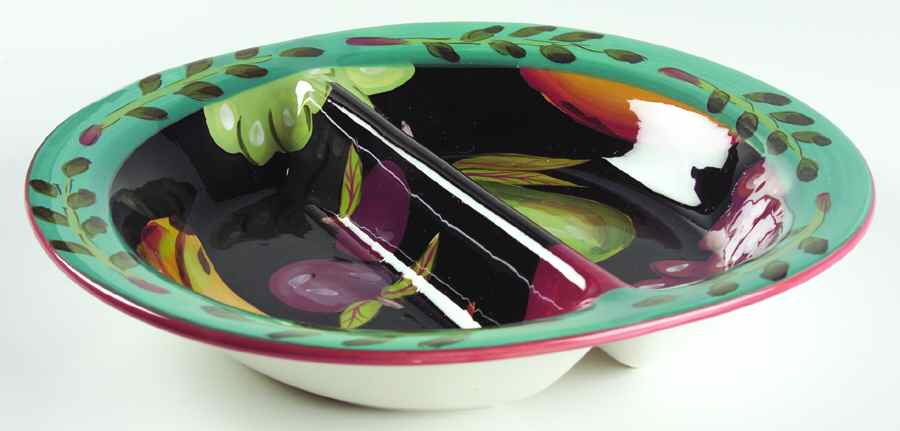 Fruit Salad 11" Round Divided Vegetable Bowl by Certified International-1