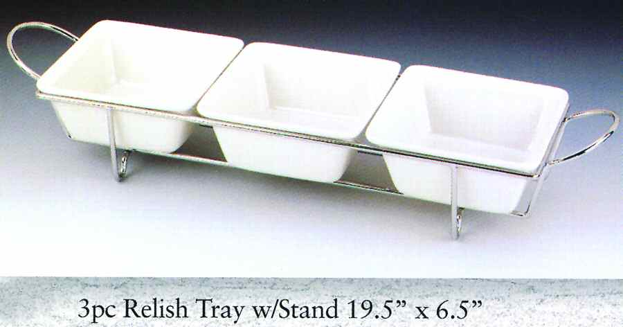 Park Avenue 3-Part Relish with Metal Tray by Certified International-1