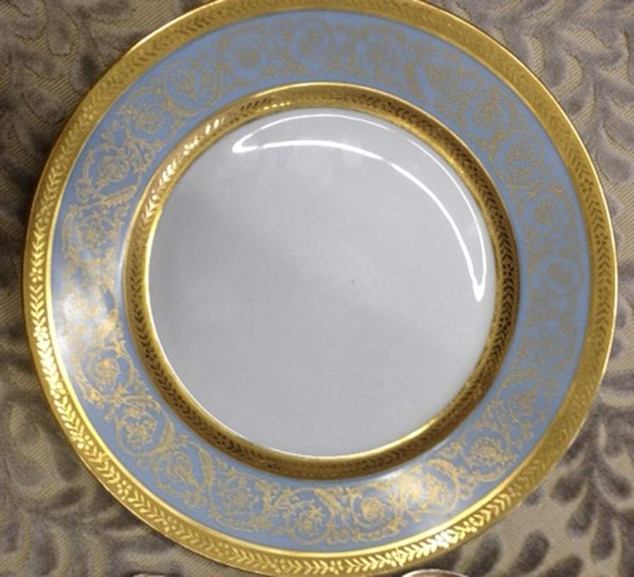 Edith Blue (Lafayette Shape) Dinner Plate by Charles Field Haviland-1