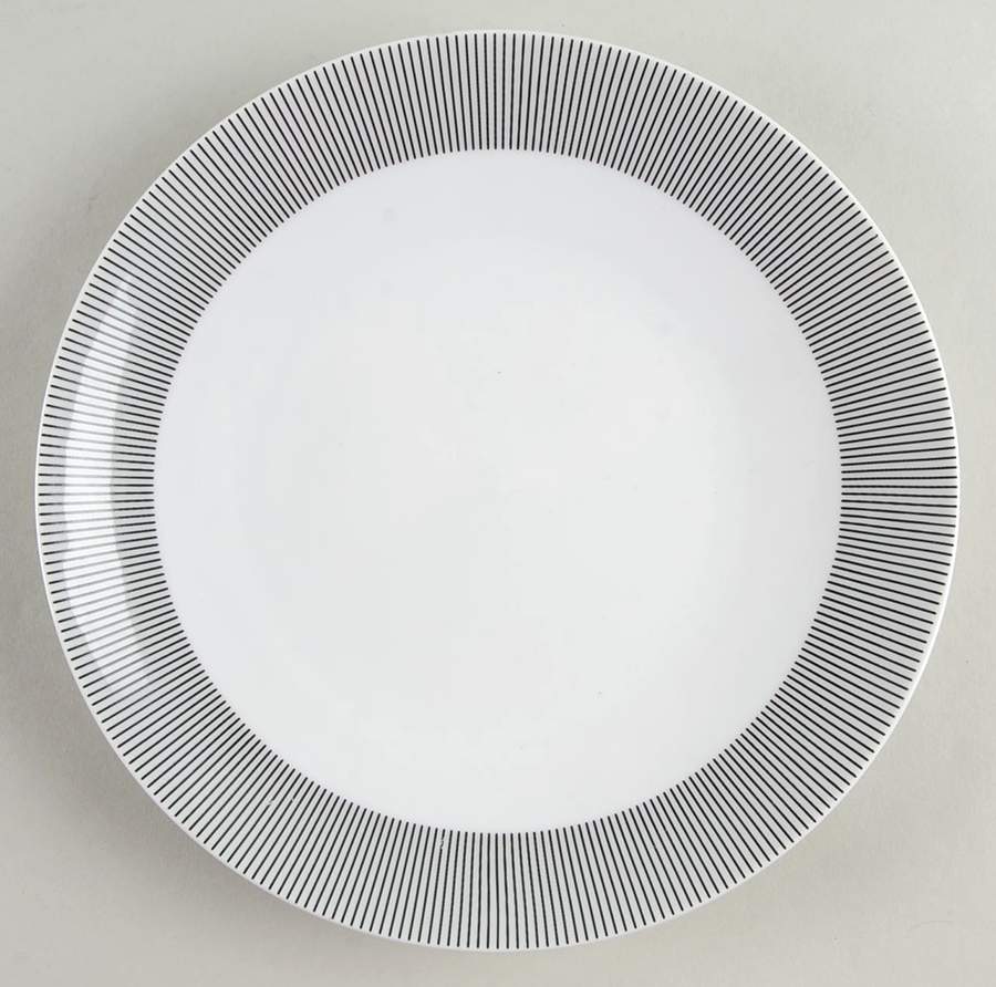 Pinstripe Black Salad Plate by Crate & Barrel-1