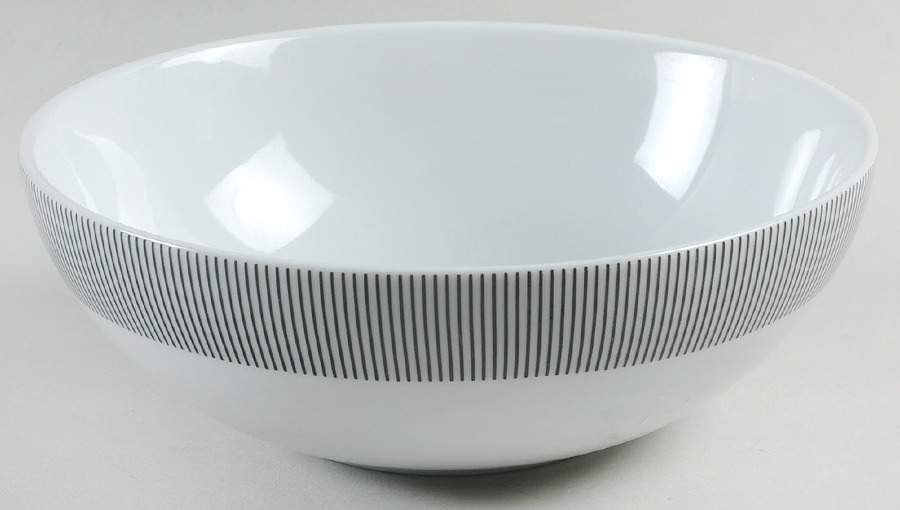 Pinstripe Black Coupe Soup Bowl by Crate & Barrel-1
