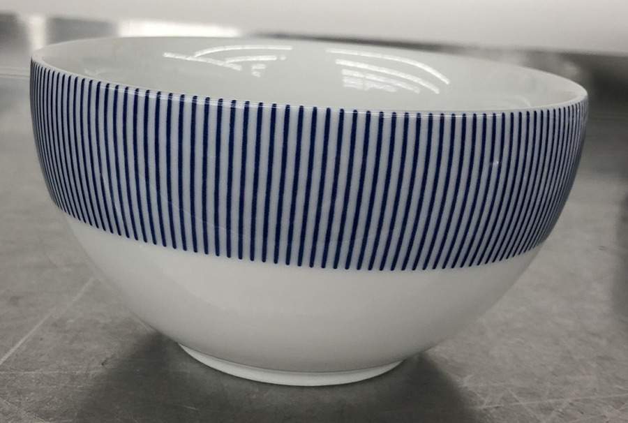 Pinstripe Blue Sugar Bowl No Lid by Crate & Barrel-1