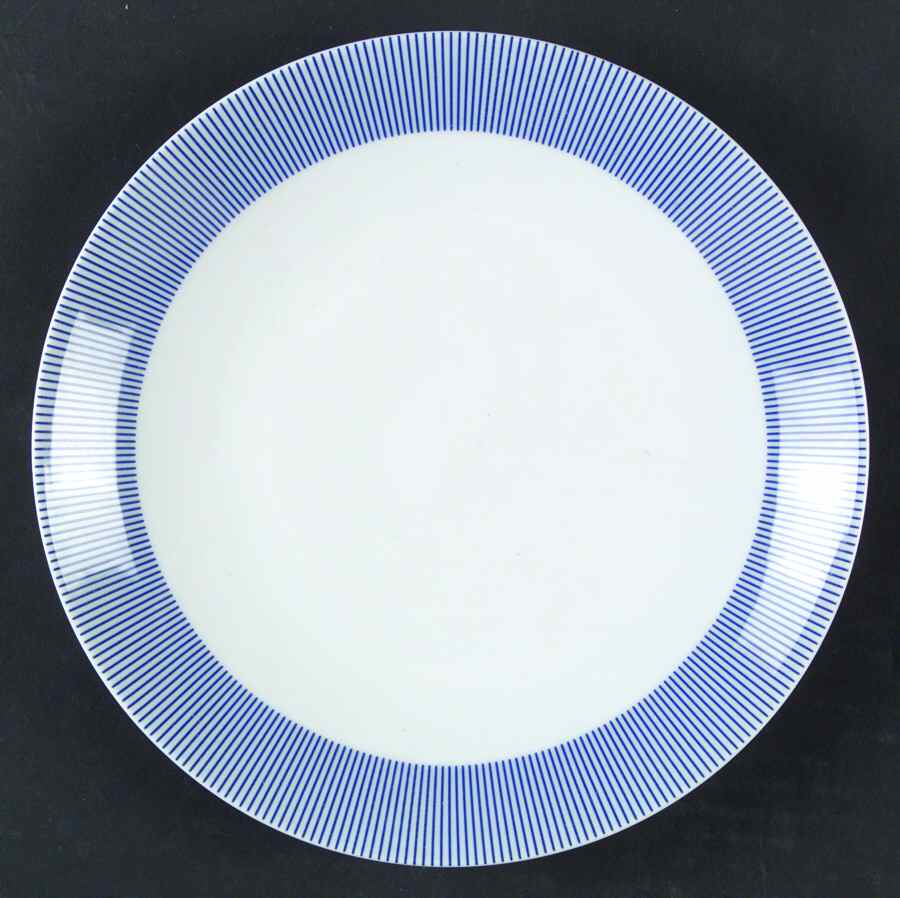 Pinstripe Blue Salad Plate by Crate & Barrel-1