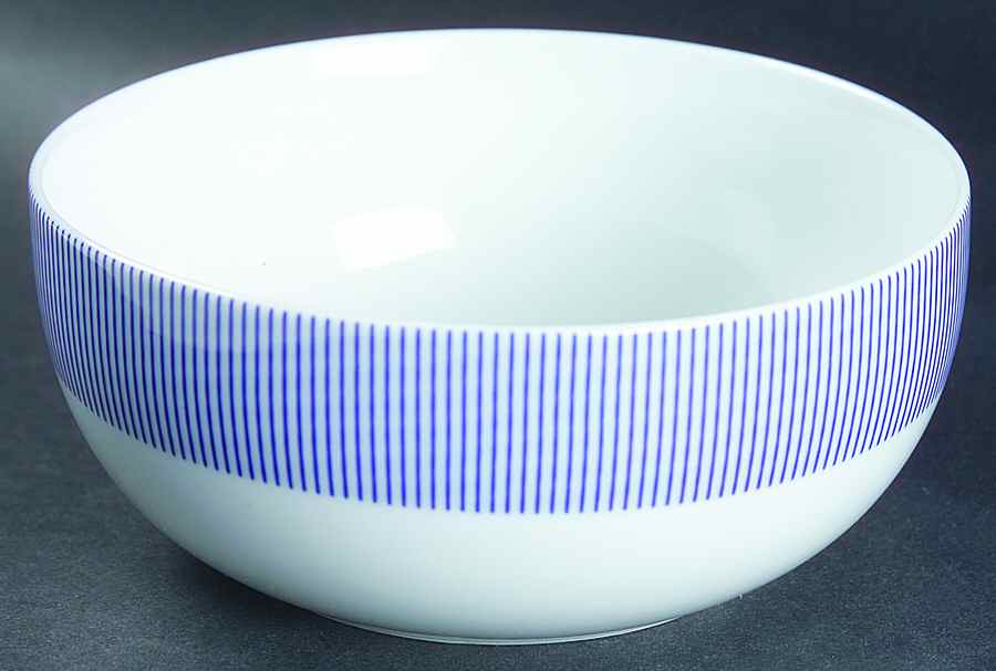 Pinstripe Blue 5" All Purpose Bowl by Crate & Barrel-1