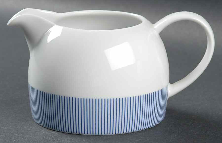 Pinstripe Blue Creamer by Crate & Barrel-1