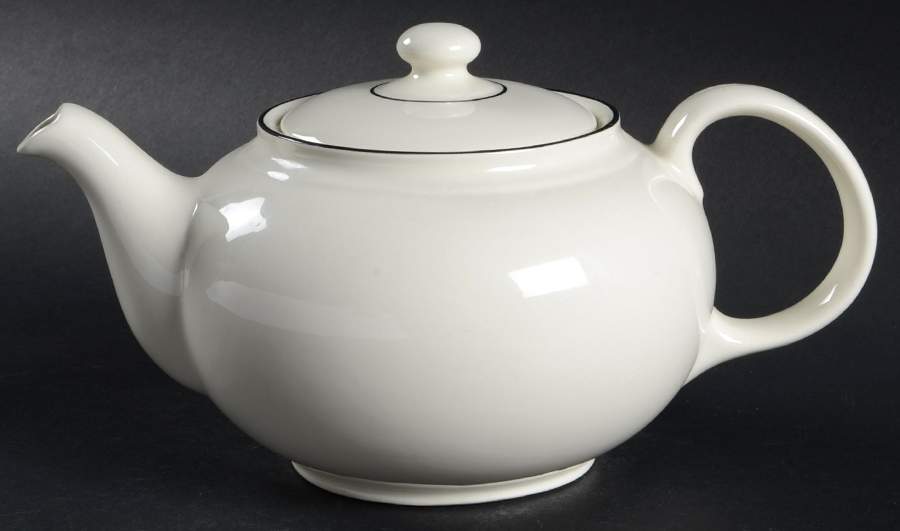 Classique Black Line Teapot & Lid by Crate & Barrel-1