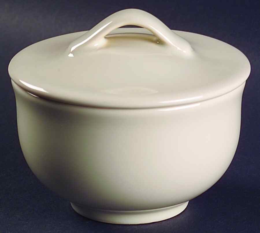 Gallery Parchment Sugar Bowl & Lid by Crate & Barrel-1