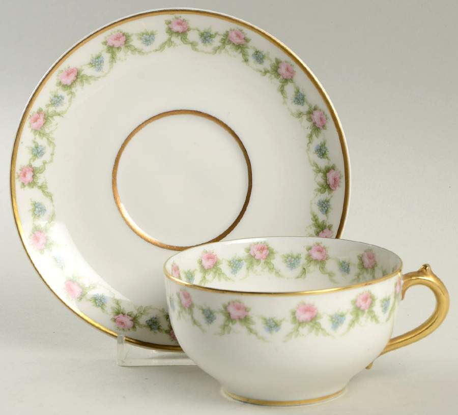 Schleiger 1348-1 Flat Cup & Saucer Set by Charles Field Haviland-1