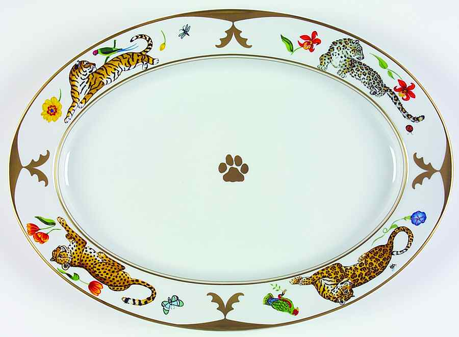Cats 15" Oval Serving Platter by Lynn Chase-1