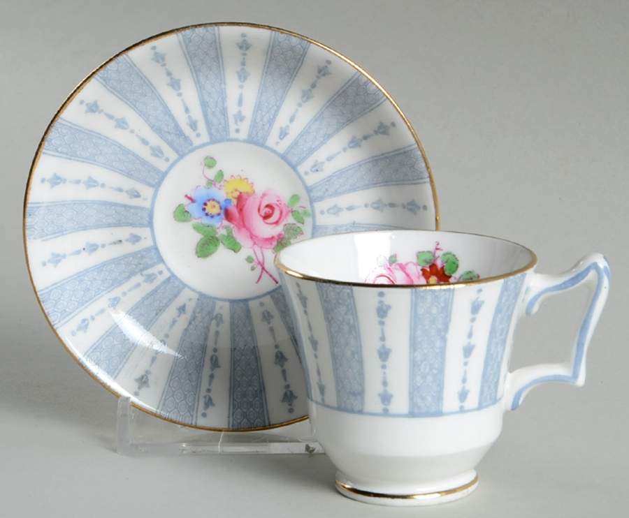 F9213 (Gray) Footed Demitasse Cup & Saucer Set by Crown Staffordshire-1