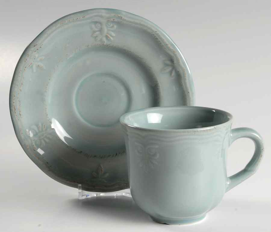 Country Craft Sage Flat Cup & Saucer Set by Churchill-1