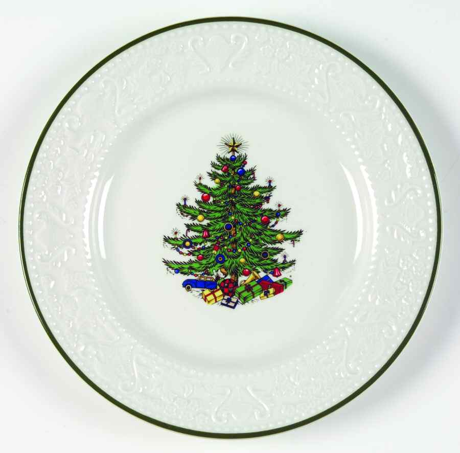Dickens Embossed Christmas (White) Bread & Butter Plate by Cuthbertson-1