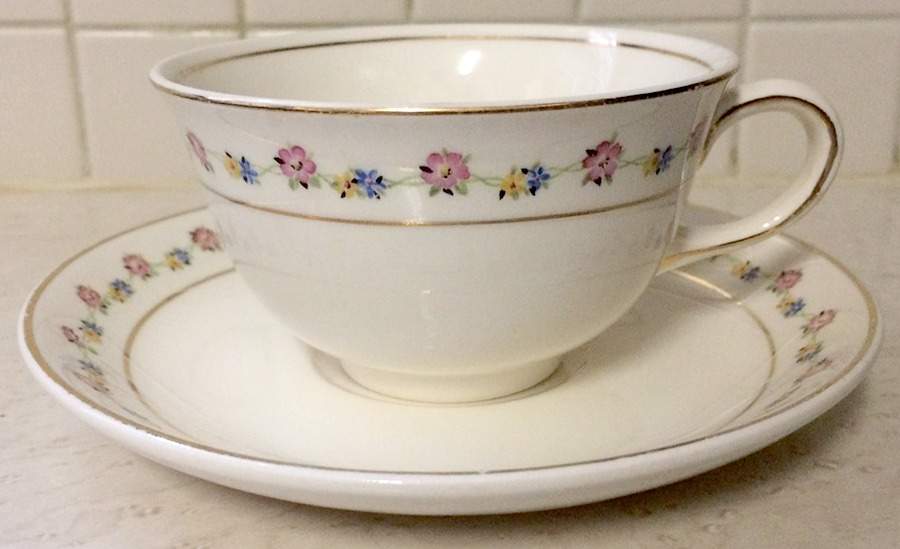 CRO285 Footed Cup & Saucer Set by Crooksville-1