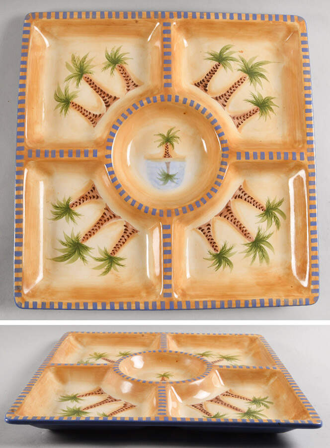 Mirage Palm 1-Piece Crudite by Clay Art-1