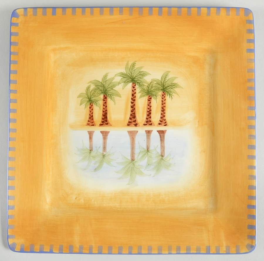 Mirage Palm Dinner Plate by Clay Art-1
