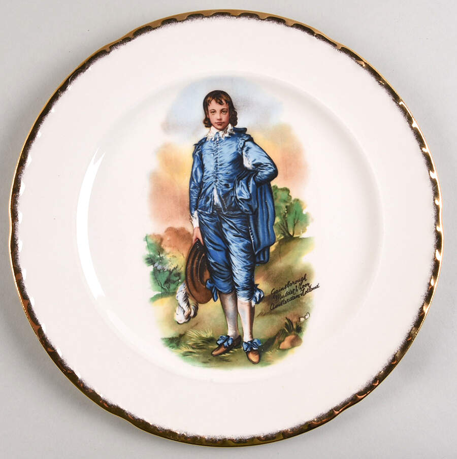Pinky & Blue Boy Dinner Plate by Crooksville-1