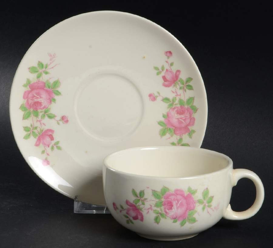 CRO286 Flat Cup & Saucer Set by Crooksville-1