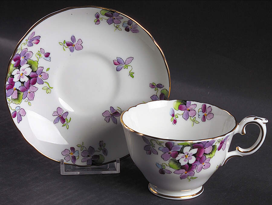 F15972 Footed Cup & Saucer Set by Crown Staffordshire-1