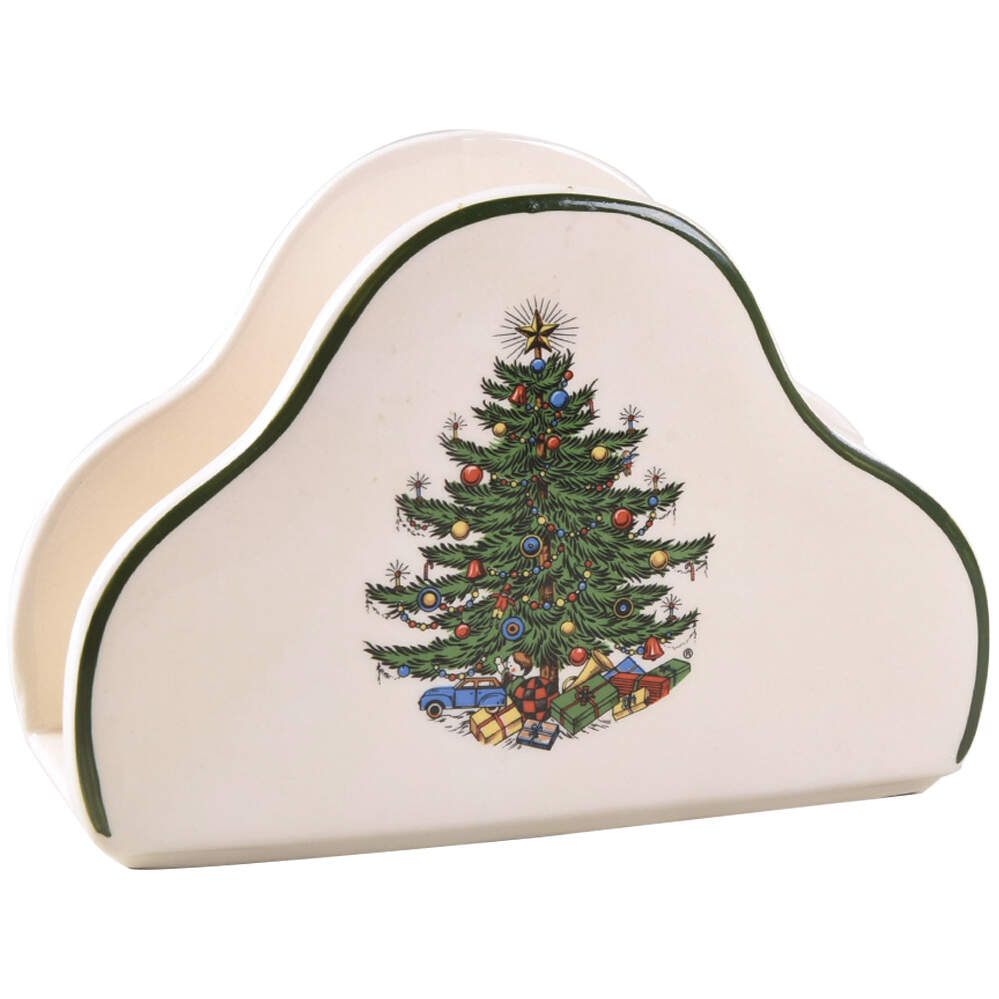 Christmas Tree (Narrow Green Band, Cream, Newer) Napkin Holder by Cuthbertson-1