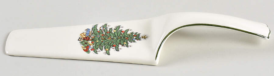 Christmas Tree (Narrow Green Band, Cream, Newer) Solid Ceramic Pie/Cake Server by Cuthbertson-1