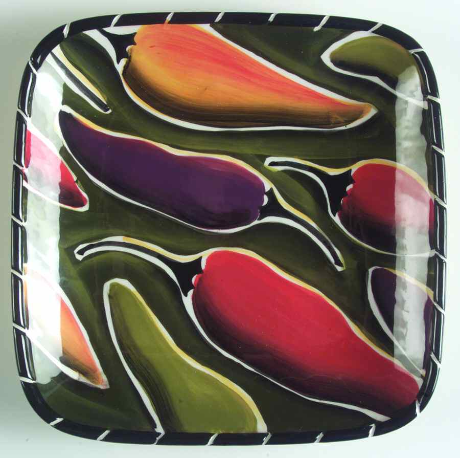 Cayenne Square Salad Plate by Clay Art-1