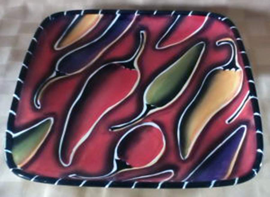 Cayenne Square Salad Plate by Clay Art-1