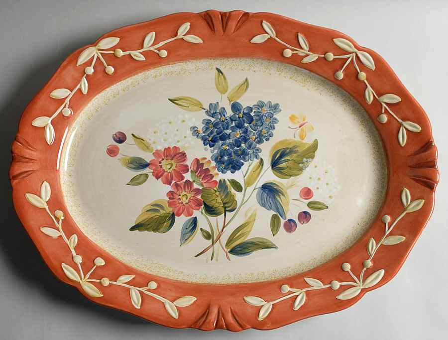 La Toscana (Floral) 19" Oval Serving Platter by Certified International-1