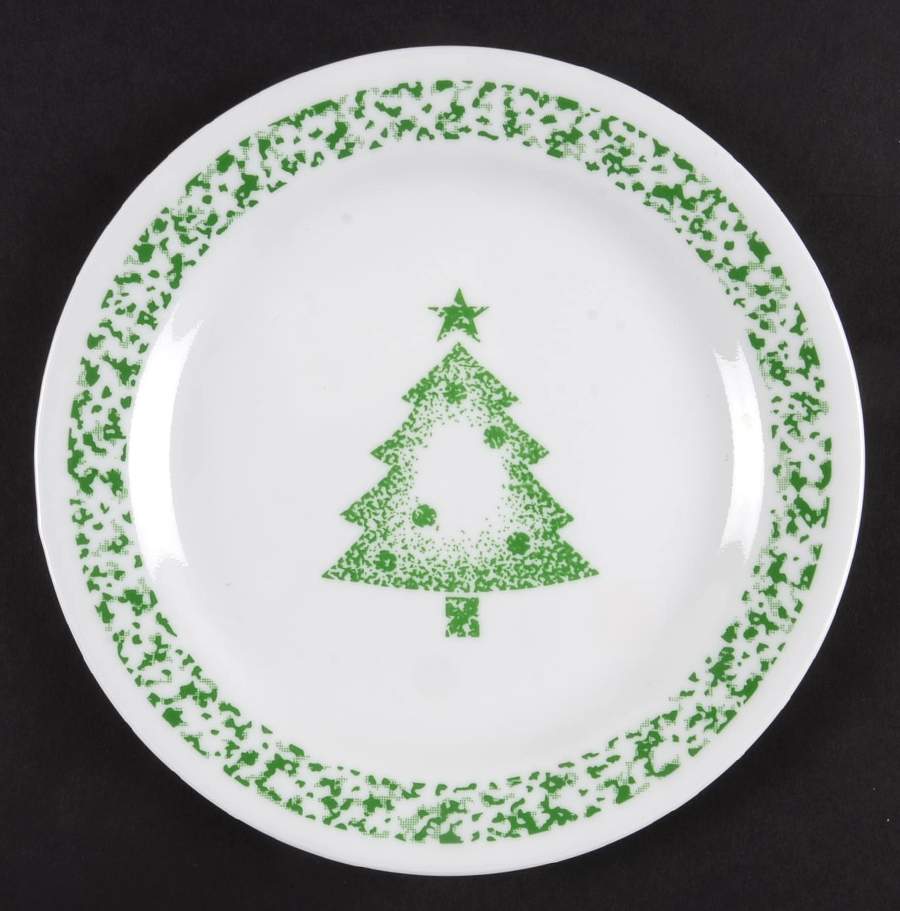 Sponge Christmas Tree Salad Plate by Corning Corelle-1