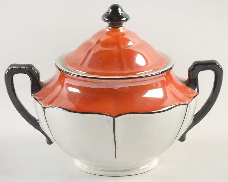 CZE182 Sugar Bowl & Lid by Czechia-Czechoslovakia-1