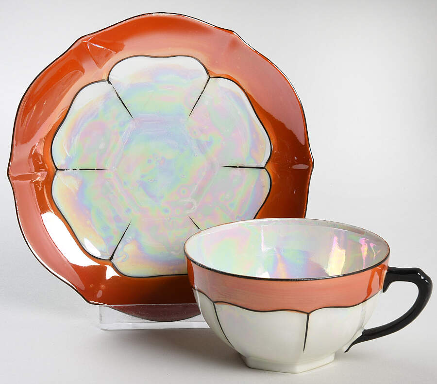 CZE182 Flat Cup & Saucer Set by Czechia-Czechoslovakia-1