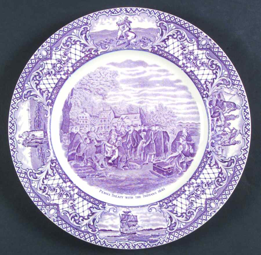 Colonial Times Mulberry (Smooth) Dinner Plate by Crown Ducal-1