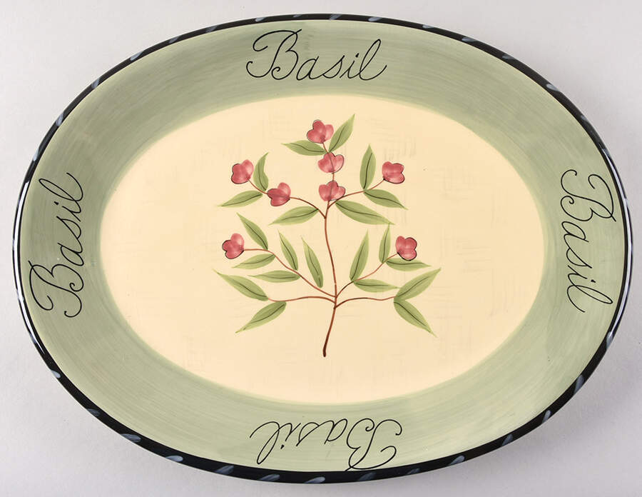 Culinary Herbs 16" Oval Serving Platter by Certified International-1