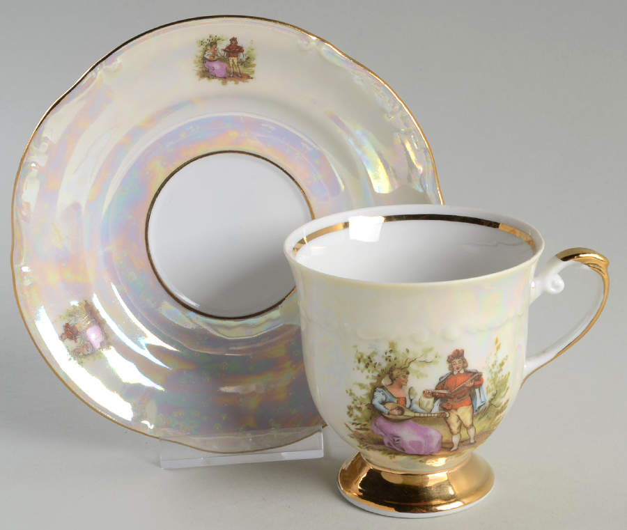 CHZ31 Footed Cup & Saucer Set by Chodziez-Poland-1