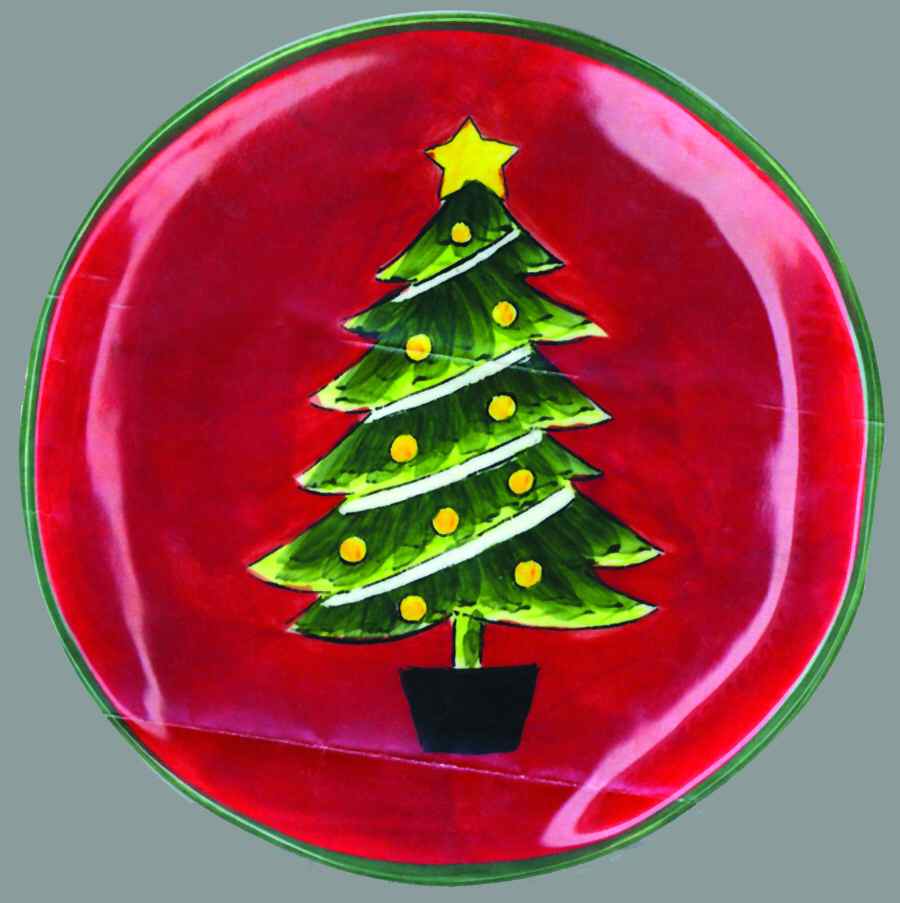 Red Tree Salad Plate by Maxcera Corp-1