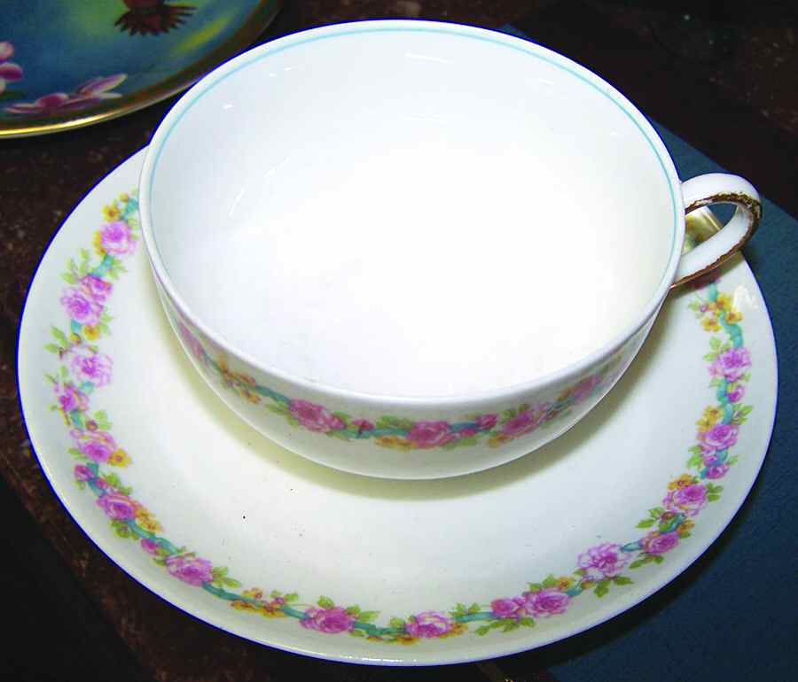 CHF1235 Flat Cup & Saucer Set by Charles Field Haviland-1