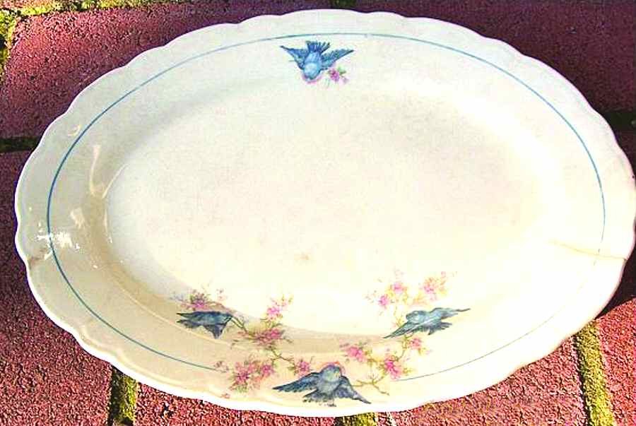 CRP153 11" Oval Serving Platter by Crown Potteries-1