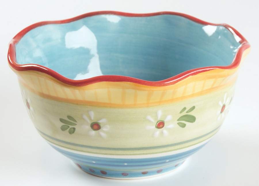 Petit Jardin (Yellow Rim) Soup/Cereal Bowl by Culinary Arts-1