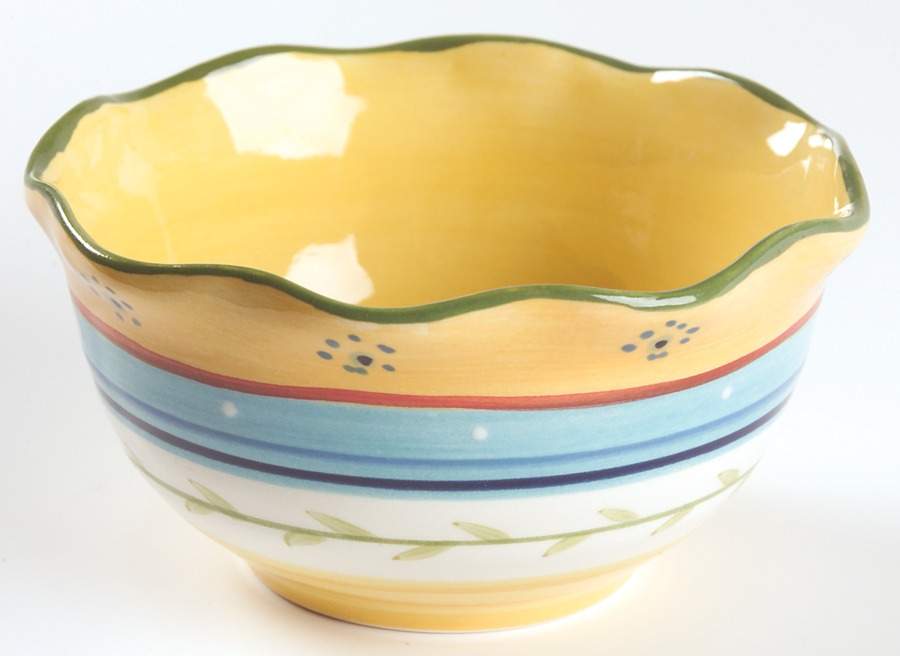Petit Jardin (Yellow Rim) Soup/Cereal Bowl by Culinary Arts-1