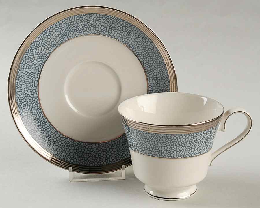 Bridgeton Blue Footed Cup & Saucer Set by Charter Club-1