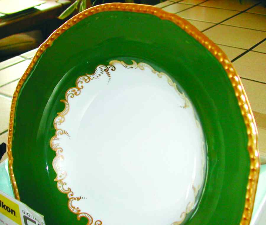 Z310 Green Large Rim Soup Bowl by Coalport-1