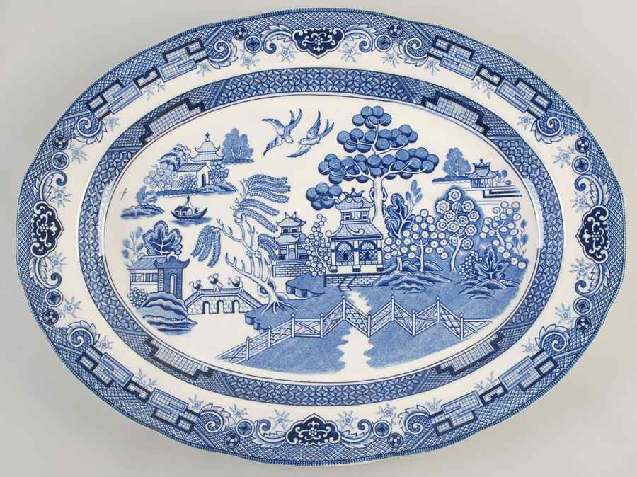 Willow Blue (Japan) 18" Oval Serving Platter by Churchill-1