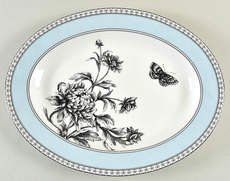Tuilleries (Blue) 14" Oval Serving Platter by Charter Club-1