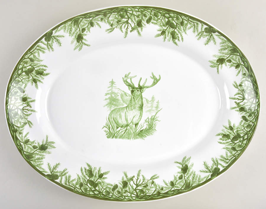 Forest 18" Oval Serving Platter by C E Corey-1