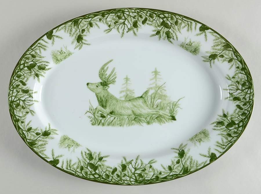 Forest 16" Oval Serving Platter by C E Corey-1