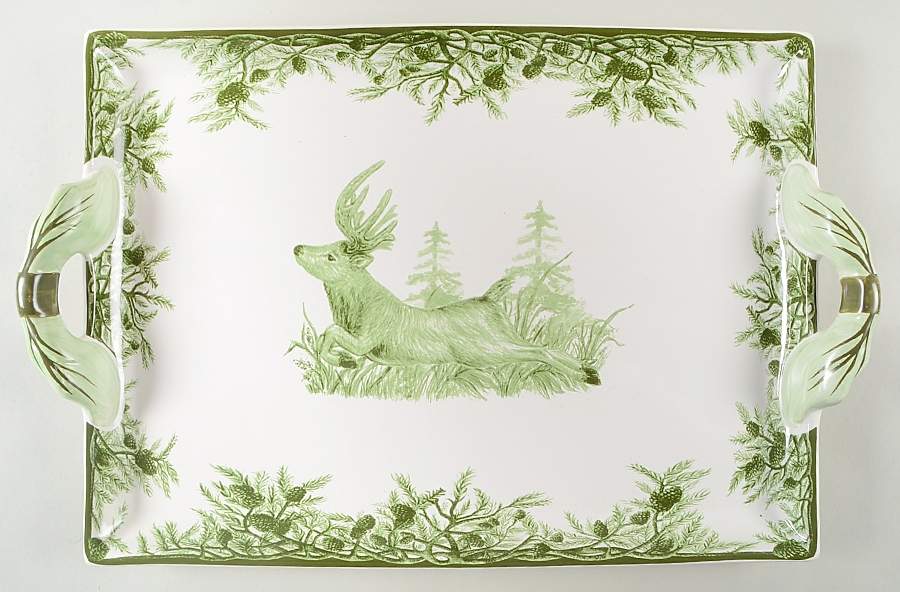 Forest Handled Tray by C E Corey-1