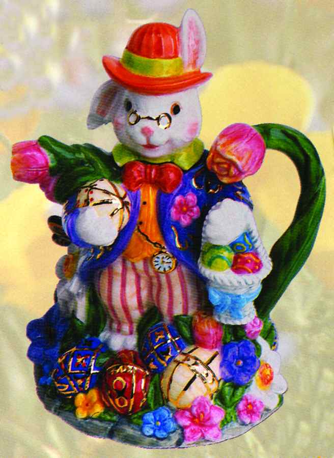 Bunny Trails (Dapper Hare) Figural Creamer by Christopher Radko-1